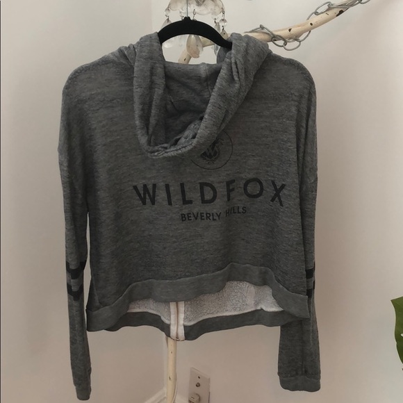 Wildfox Tops - Wildfox zip up hoodie grey